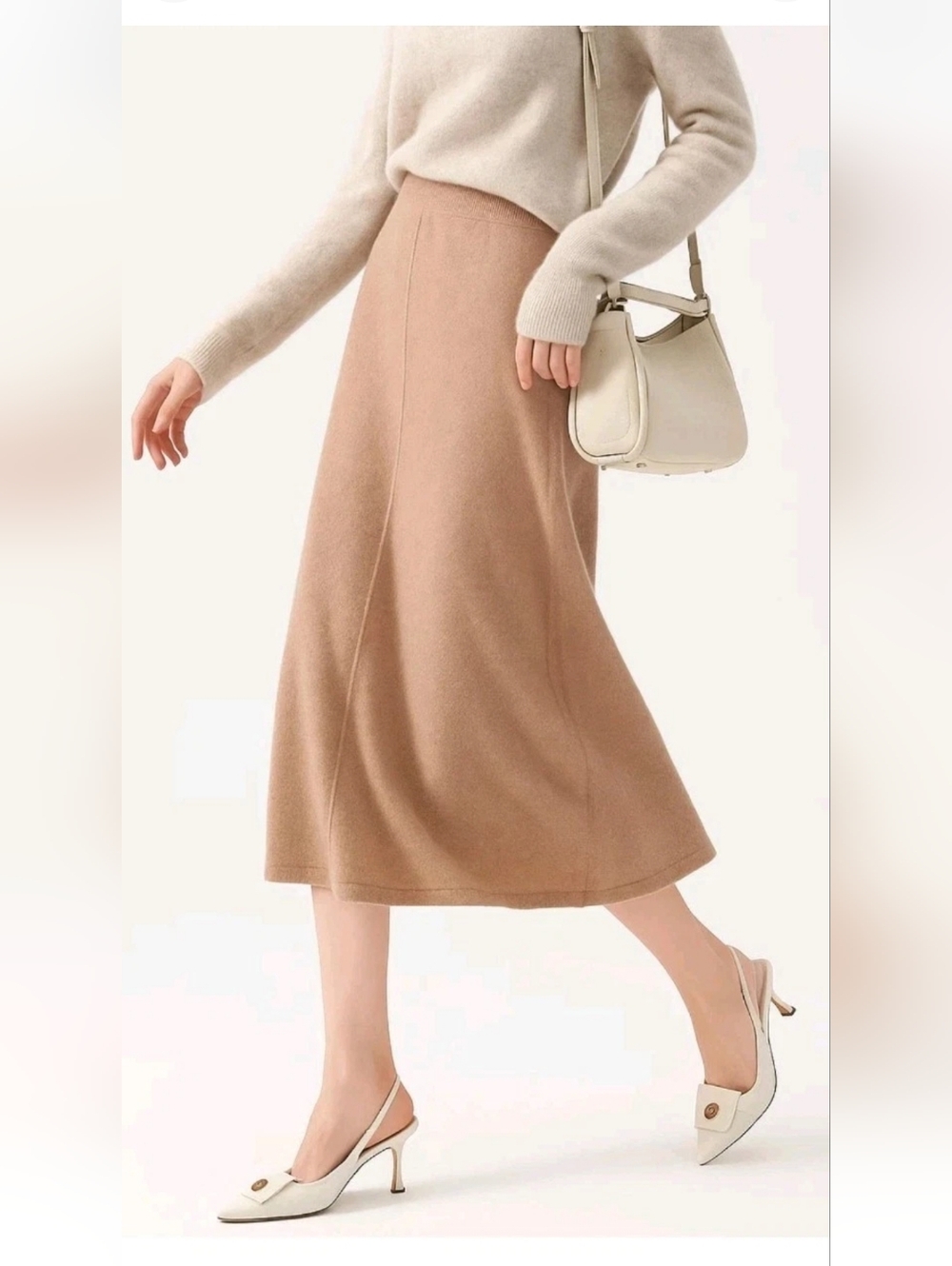 Vineyard Vines 100% Merino Wool A-line Midi Skirt Sz XXL Camel Heather Nwt $178